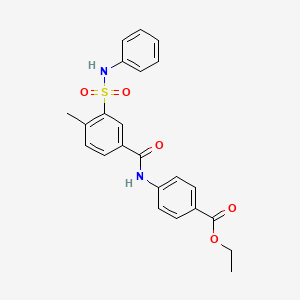 molecular formula C23H22N2O5S B3503705 ethyl 4-{[3-(anilinosulfonyl)-4-methylbenzoyl]amino}benzoate 