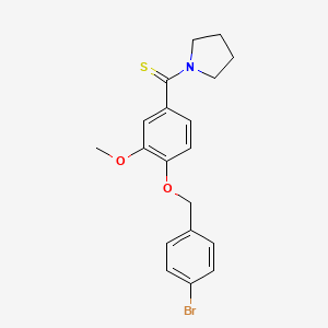 molecular formula C19H20BrNO2S B3503711 1-({4-[(4-bromobenzyl)oxy]-3-methoxyphenyl}carbonothioyl)pyrrolidine 