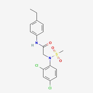 molecular formula C17H18Cl2N2O3S B3503712 N~2~-(2,4-dichlorophenyl)-N~1~-(4-ethylphenyl)-N~2~-(methylsulfonyl)glycinamide 