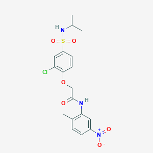 molecular formula C18H20ClN3O6S B3503727 2-{2-chloro-4-[(isopropylamino)sulfonyl]phenoxy}-N-(2-methyl-5-nitrophenyl)acetamide 