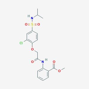 molecular formula C19H21ClN2O6S B3503736 methyl 2-[({2-chloro-4-[(isopropylamino)sulfonyl]phenoxy}acetyl)amino]benzoate 