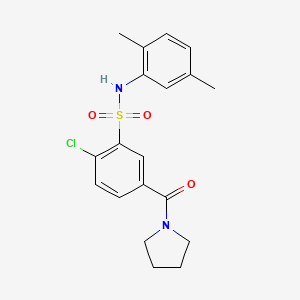 2-chloro-N-(2,5-dimethylphenyl)-5-(1-pyrrolidinylcarbonyl)benzenesulfonamide