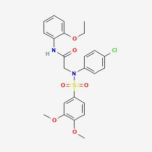 molecular formula C24H25ClN2O6S B3503818 N~2~-(4-chlorophenyl)-N~2~-[(3,4-dimethoxyphenyl)sulfonyl]-N~1~-(2-ethoxyphenyl)glycinamide 