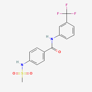 molecular formula C15H13F3N2O3S B3503823 4-[(methylsulfonyl)amino]-N-[3-(trifluoromethyl)phenyl]benzamide 