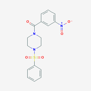 molecular formula C17H17N3O5S B3503824 1-(3-nitrobenzoyl)-4-(phenylsulfonyl)piperazine 