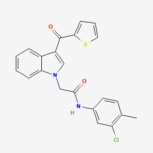 molecular formula C22H17ClN2O2S B3503827 N-(3-chloro-4-methylphenyl)-2-[3-(2-thienylcarbonyl)-1H-indol-1-yl]acetamide 