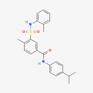 molecular formula C24H26N2O3S B3503868 N-(4-isopropylphenyl)-4-methyl-3-{[(2-methylphenyl)amino]sulfonyl}benzamide 