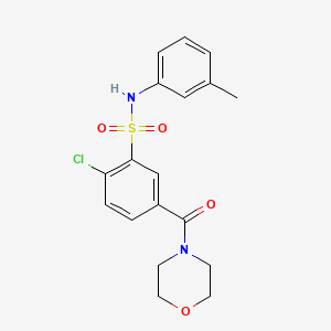 molecular formula C18H19ClN2O4S B3503876 2-chloro-N-(3-methylphenyl)-5-(4-morpholinylcarbonyl)benzenesulfonamide 