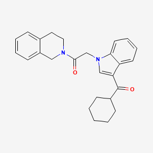 molecular formula C26H28N2O2 B3503879 cyclohexyl{1-[2-(3,4-dihydro-2(1H)-isoquinolinyl)-2-oxoethyl]-1H-indol-3-yl}methanone 