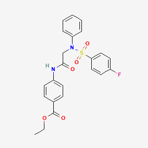 molecular formula C23H21FN2O5S B3503884 ethyl 4-({N-[(4-fluorophenyl)sulfonyl]-N-phenylglycyl}amino)benzoate 