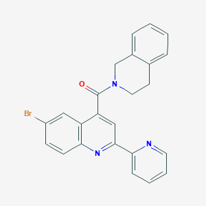 molecular formula C24H18BrN3O B3503907 6-bromo-4-(3,4-dihydro-2(1H)-isoquinolinylcarbonyl)-2-(2-pyridinyl)quinoline 