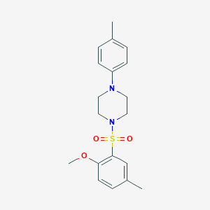 molecular formula C19H24N2O3S B350391 1-[(2-Methoxy-5-methylphenyl)sulfonyl]-4-(4-methylphenyl)piperazine CAS No. 496020-00-9