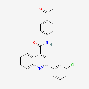 molecular formula C24H17ClN2O2 B3503912 N-(4-acetylphenyl)-2-(3-chlorophenyl)-4-quinolinecarboxamide 