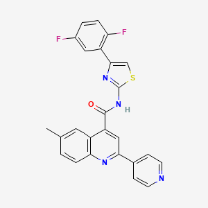 molecular formula C25H16F2N4OS B3503921 N-[4-(2,5-difluorophenyl)-1,3-thiazol-2-yl]-6-methyl-2-(4-pyridinyl)-4-quinolinecarboxamide 