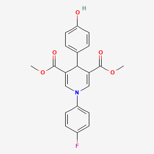 molecular formula C21H18FNO5 B3503929 dimethyl 1-(4-fluorophenyl)-4-(4-hydroxyphenyl)-1,4-dihydro-3,5-pyridinedicarboxylate 