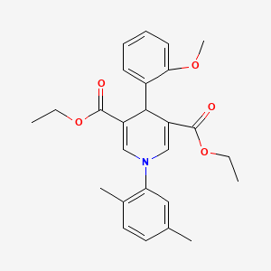 molecular formula C26H29NO5 B3503936 diethyl 1-(2,5-dimethylphenyl)-4-(2-methoxyphenyl)-1,4-dihydro-3,5-pyridinedicarboxylate 