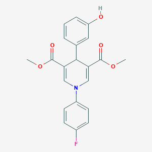 molecular formula C21H18FNO5 B3503944 dimethyl 1-(4-fluorophenyl)-4-(3-hydroxyphenyl)-1,4-dihydro-3,5-pyridinedicarboxylate 