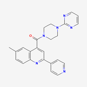 molecular formula C24H22N6O B3503949 6-methyl-2-(4-pyridinyl)-4-{[4-(2-pyrimidinyl)-1-piperazinyl]carbonyl}quinoline 