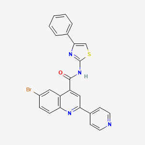6-bromo-N-(4-phenyl-1,3-thiazol-2-yl)-2-(4-pyridinyl)-4-quinolinecarboxamide