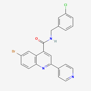molecular formula C22H15BrClN3O B3503959 6-bromo-N-(3-chlorobenzyl)-2-(4-pyridinyl)-4-quinolinecarboxamide 
