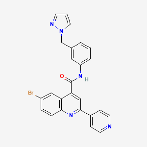 molecular formula C25H18BrN5O B3503975 6-bromo-N-[3-(1H-pyrazol-1-ylmethyl)phenyl]-2-(4-pyridinyl)-4-quinolinecarboxamide 