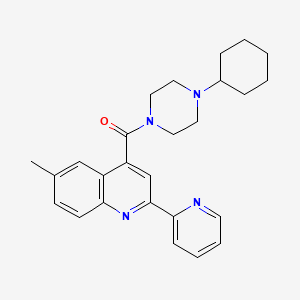 4-[(4-cyclohexyl-1-piperazinyl)carbonyl]-6-methyl-2-(2-pyridinyl)quinoline