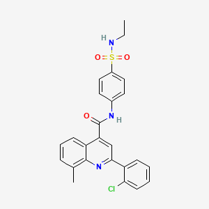 molecular formula C25H22ClN3O3S B3504008 2-(2-chlorophenyl)-N-{4-[(ethylamino)sulfonyl]phenyl}-8-methyl-4-quinolinecarboxamide 