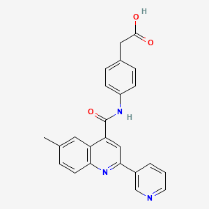 molecular formula C24H19N3O3 B3504016 [4-({[6-methyl-2-(3-pyridinyl)-4-quinolinyl]carbonyl}amino)phenyl]acetic acid 