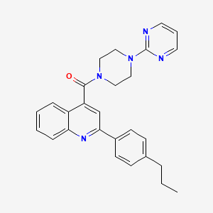 molecular formula C27H27N5O B3504028 2-(4-propylphenyl)-4-{[4-(2-pyrimidinyl)-1-piperazinyl]carbonyl}quinoline 