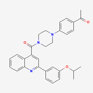 molecular formula C31H31N3O3 B3504049 1-[4-(4-{[2-(3-isopropoxyphenyl)-4-quinolinyl]carbonyl}-1-piperazinyl)phenyl]ethanone 