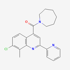 molecular formula C22H22ClN3O B3504055 4-(1-azepanylcarbonyl)-7-chloro-8-methyl-2-(2-pyridinyl)quinoline 