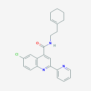 molecular formula C23H22ClN3O B3504070 6-chloro-N-[2-(1-cyclohexen-1-yl)ethyl]-2-(2-pyridinyl)-4-quinolinecarboxamide 