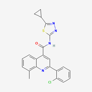 molecular formula C22H17ClN4OS B3504073 2-(2-chlorophenyl)-N-(5-cyclopropyl-1,3,4-thiadiazol-2-yl)-8-methyl-4-quinolinecarboxamide 