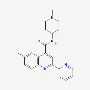 molecular formula C22H24N4O B3504080 6-methyl-N-(1-methyl-4-piperidinyl)-2-(2-pyridinyl)-4-quinolinecarboxamide 