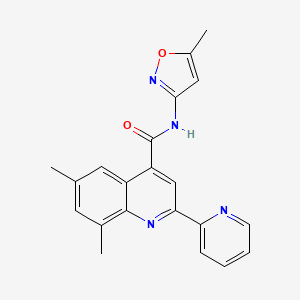 molecular formula C21H18N4O2 B3504083 6,8-dimethyl-N-(5-methyl-3-isoxazolyl)-2-(2-pyridinyl)-4-quinolinecarboxamide 