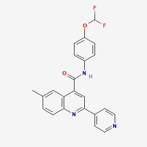 molecular formula C23H17F2N3O2 B3504088 N-[4-(difluoromethoxy)phenyl]-6-methyl-2-(4-pyridinyl)-4-quinolinecarboxamide 
