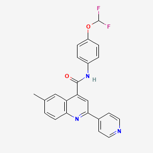 molecular formula C23H17F2N3O2 B3504088 N-[4-(difluoromethoxy)phenyl]-6-methyl-2-(pyridin-4-yl)quinoline-4-carboxamide 