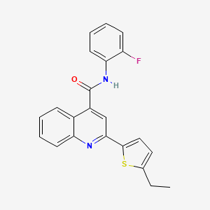 molecular formula C22H17FN2OS B3504104 2-(5-ethyl-2-thienyl)-N-(2-fluorophenyl)-4-quinolinecarboxamide 