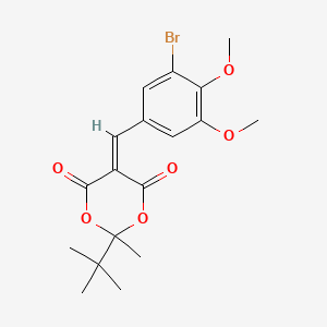 molecular formula C18H21BrO6 B3504135 5-[(3-bromo-4,5-dimethoxyphenyl)methylidene]-2-tert-butyl-2-methyl-1,3-dioxane-4,6-dione 