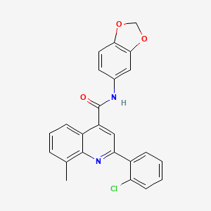molecular formula C24H17ClN2O3 B3504141 N-1,3-benzodioxol-5-yl-2-(2-chlorophenyl)-8-methyl-4-quinolinecarboxamide 