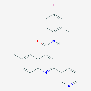 molecular formula C23H18FN3O B3504149 N-(4-fluoro-2-methylphenyl)-6-methyl-2-(3-pyridinyl)-4-quinolinecarboxamide 