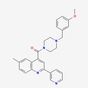 4-{[4-(3-methoxybenzyl)-1-piperazinyl]carbonyl}-6-methyl-2-(3-pyridinyl)quinoline