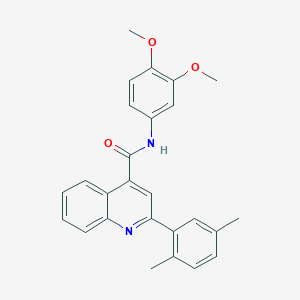 molecular formula C26H24N2O3 B3504172 N-(3,4-dimethoxyphenyl)-2-(2,5-dimethylphenyl)-4-quinolinecarboxamide 