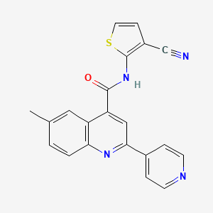 N-(3-cyano-2-thienyl)-6-methyl-2-(4-pyridinyl)-4-quinolinecarboxamide