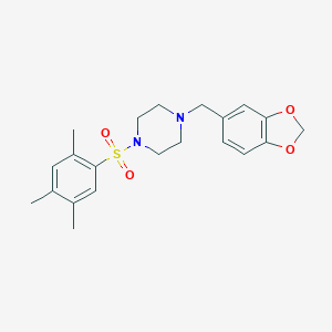 molecular formula C21H26N2O4S B350418 1-(1,3-Benzodioxol-5-ylmethyl)-4-[(2,4,5-trimethylphenyl)sulfonyl]piperazine CAS No. 892249-27-3