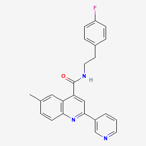 N-[2-(4-fluorophenyl)ethyl]-6-methyl-2-(3-pyridinyl)-4-quinolinecarboxamide