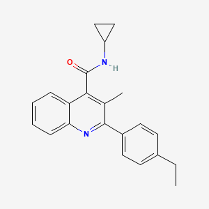 molecular formula C22H22N2O B3504189 N-cyclopropyl-2-(4-ethylphenyl)-3-methyl-4-quinolinecarboxamide 
