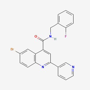 molecular formula C22H15BrFN3O B3504198 6-bromo-N-(2-fluorobenzyl)-2-(3-pyridinyl)-4-quinolinecarboxamide 