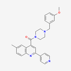 4-{[4-(3-methoxybenzyl)-1-piperazinyl]carbonyl}-6-methyl-2-(4-pyridinyl)quinoline
