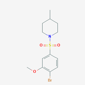 molecular formula C13H18BrNO3S B350423 1-(4-Bromo-3-methoxyphenyl)sulfonyl-4-methylpiperidine CAS No. 881476-25-1